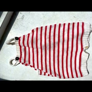 Oeuf red and white stripe romper 3 months